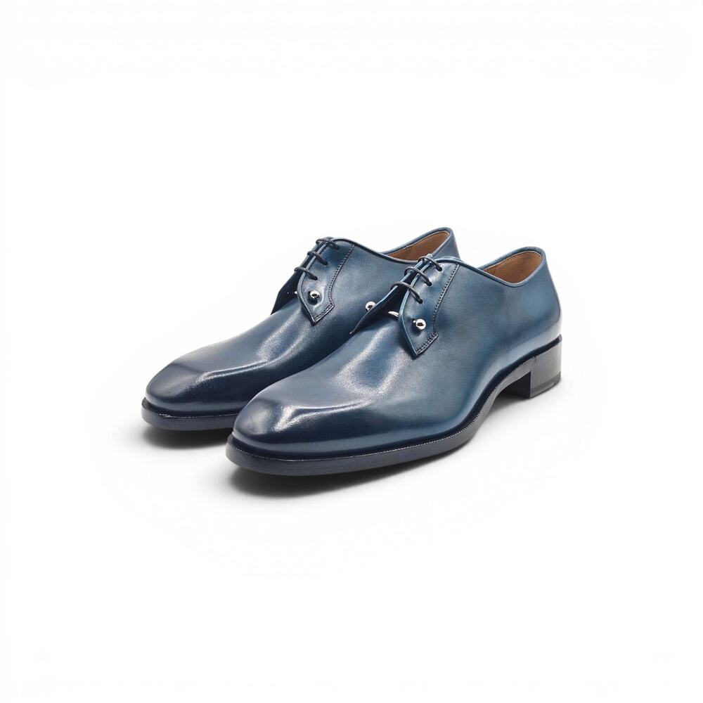 Christian Louboutin Men Chambeliss Leather Derby Shoes Blue EU 42 US 9